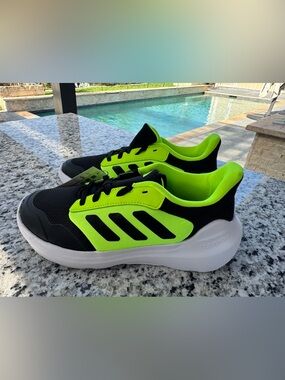 adidas Tensaur Run 3.0 J Sneaker Green/Black/White Lace Up Youth US 4.5